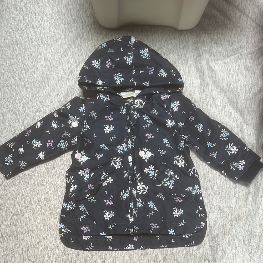Floral Kids Jacket - Black